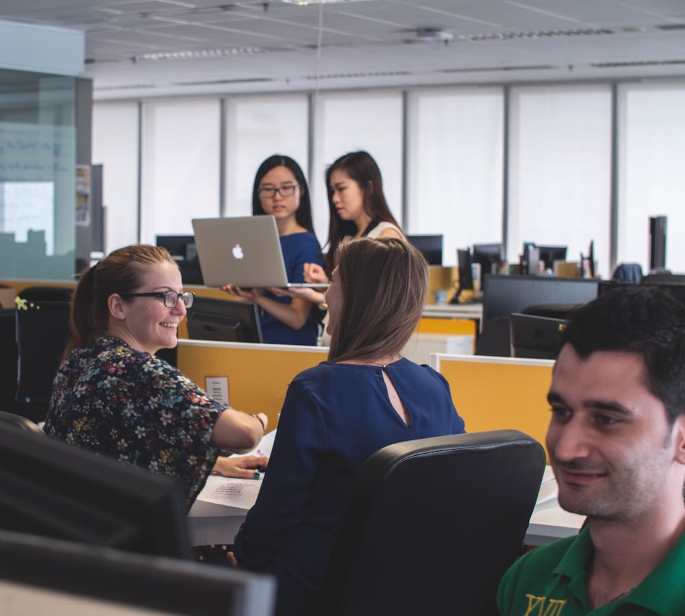 A team working together in an office