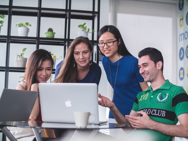 A team working together in an office