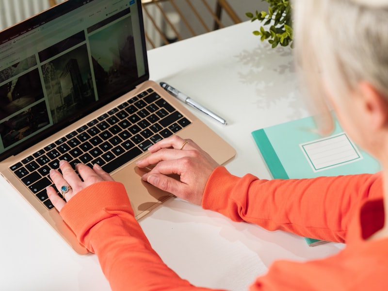 A designer working on a website